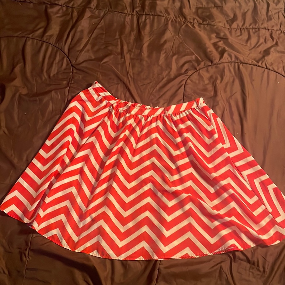 Red and white chevron skirt